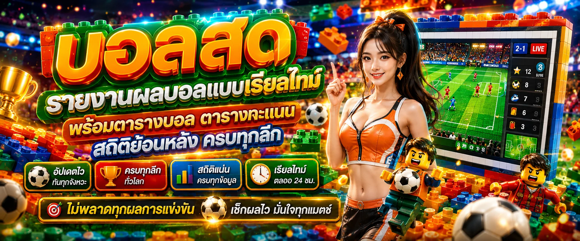 ผลบอลสดและราคาบอลอัปเดตเรียลไทม์บน LEGO678